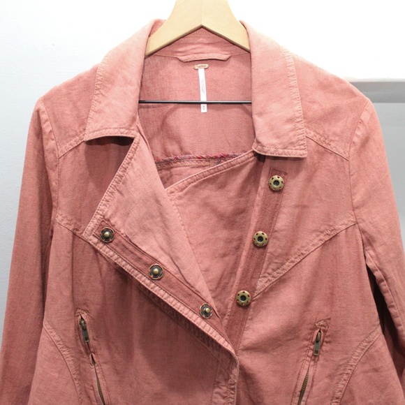 🎄Sale Free People Rosewood Linen Jacket Size Medium - Picture 11 of 14